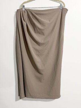 Abercrombie & Fitch Light Taupe Gathered Midi Skirt Size Extra Large NWT